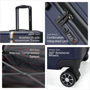 Eagle Express Big BenABS Hard Trolley Lightweight Expandable Luggage Trolley 3 Piece Set - Navy