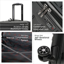 Eagle Express Eagle-Wood ABS Hard Trolley Lightweight Expandable Luggage Trolley 3 Piece Set - Black
