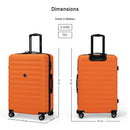 Eagle Express Eagle-Wood ABS Hard Trolley Lightweight Expandable Luggage Trolley 3 Piece Set - Orange
