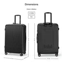 Eagle Express Fusion ABS Hard Trolley Lightweight Expandable Luggage Trolley 3 Piece Set - Black
