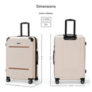 Eagle Express Thames ABS Hard Trolley Lightweight Expandable Luggage Trolley 3 Piece Set - Cream