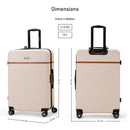 Eagle Express Royal Monarch ABS Hard Trolley Lightweight Expandable Luggage Trolley 3 Piece Set - Cream