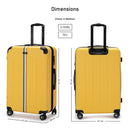 Eagle Express Big BenABS Hard Trolley Lightweight Expandable Luggage Trolley 3 Piece Set - Dark Yellow