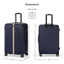 Eagle Express Big BenABS Hard Trolley Lightweight Expandable Luggage Trolley 3 Piece Set - Navy