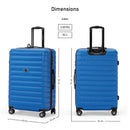 Eagle Express Eagle-Wood ABS Hard Trolley Lightweight Expandable Luggage Trolley 3 Piece Set - Royal Blue
