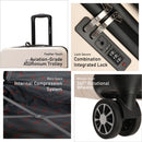 Eagle Express Royal Monarch ABS Hard Trolley Lightweight Expandable Luggage Trolley 3 Piece Set - Cream