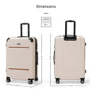 Eagle Express Thames ABS Hard Trolley Lightweight Expandable Luggage Trolley 3 Piece Set - Cream