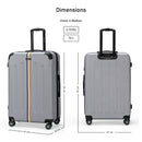 Eagle Express Big BenABS Hard Trolley Lightweight Expandable Luggage Trolley 3 Piece Set - Silver