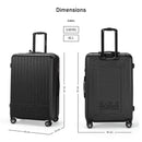 Eagle Express Fusion ABS Hard Trolley Lightweight Expandable Luggage Trolley 3 Piece Set - Black
