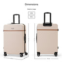 Eagle Express Royal Monarch ABS Hard Trolley Lightweight Expandable Luggage Trolley 3 Piece Set - Cream
