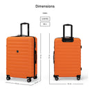 Eagle Express Eagle-Wood ABS Hard Trolley Lightweight Expandable Luggage Trolley 3 Piece Set - Orange