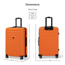 Eagle Express Eagle-Wood ABS Hard Trolley Lightweight Expandable Luggage Trolley 3 Piece Set - Orange