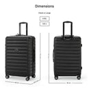 Eagle Express Eagle-Wood ABS Hard Trolley Lightweight Expandable Luggage Trolley 3 Piece Set - Black