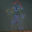 1.2m x 90cm Light up FlexiBright Gingerbread Man Decoration with 456 Twinkling Multi-Coloured LEDs