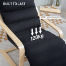 HOMCOM Birch Wood Lounge Chair For Living Room, Bedroom