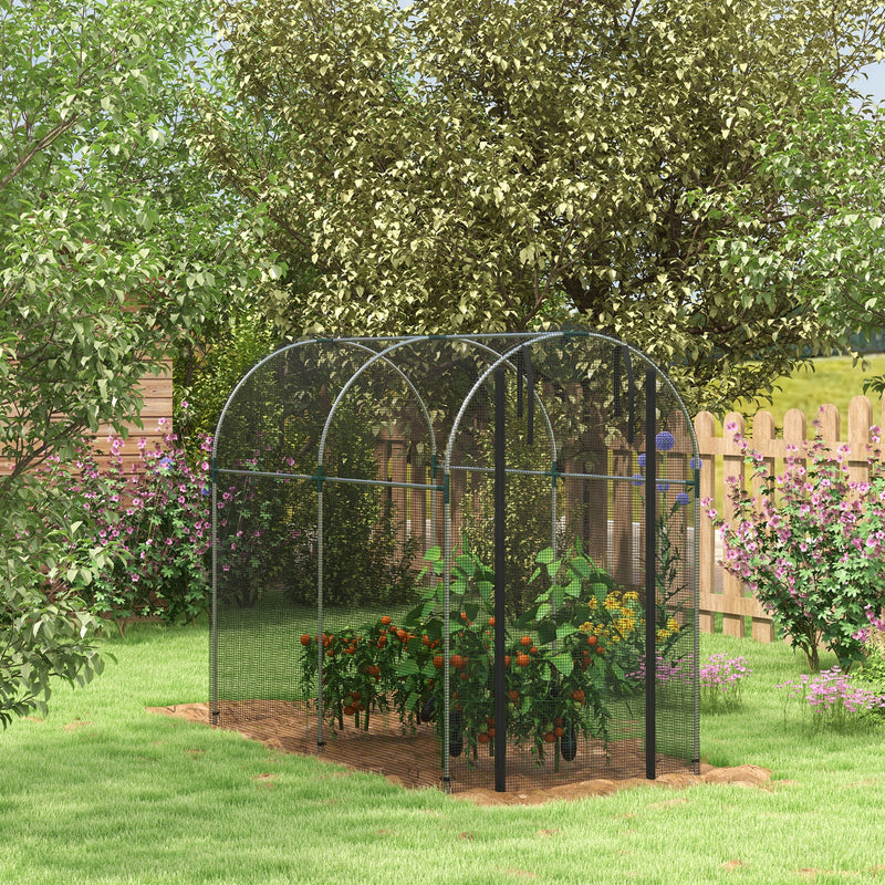 Outsunny Fruit Cage, Plant Protection Tent, Black