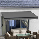 Outsunny 3.5 x 2.5m Electric Retractable Awning, Aluminium Frame, Light Grey