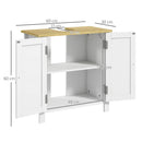Kleankin Bathroom Under Sink Cabinet With Adjustable Shelf, White
