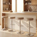 HOMCOM Bar Stools Set Of 2, Height Adjustable Breakfast Bar Chairs, Brown