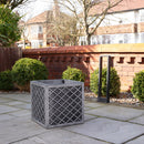 30cm/39cm Square Plastic Pewter Effect Grey Garden Patio Planter