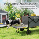 Outsunny 160L Folding Trolley Cart W/ Adjustable Handle