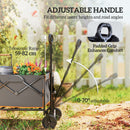 Outsunny 160L Folding Trolley Cart W/ Adjustable Handle