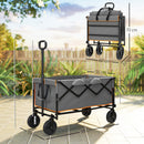 Outsunny 160L Folding Trolley Cart W/ Adjustable Handle