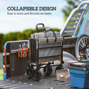 Outsunny 160L Folding Trolley Cart W/ Adjustable Handle