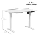Vinsetto Adjustable Desk, Electric Standing Desk For Home Office, White