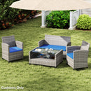 Outsunny 3PCs Rattan Garden Seat Cushions Pads for Patio Furniture Green