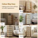 HOMCOM Chest of Drawers, 5 Drawers Dresser with Bamboo Frame, Cream White