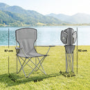 Outsunny Camping Chair Set of 2 Portable Folding Grey