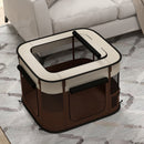 PawHut Portable Dog Pen For Puppies, Rabbits, Kittens, Guinea Pigs - Brown