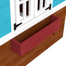 Outsunny Wooden Playhouse with Doors, Wooden, Plant Pots for Kids - Dark Brown