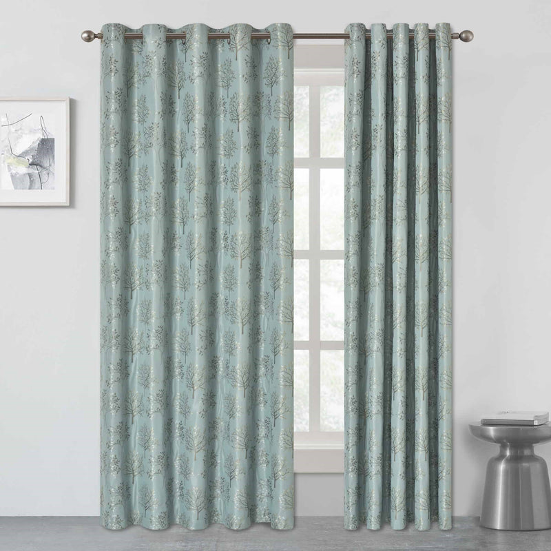 Lewis's Tuscany Eyelet Curtains - Duck Egg