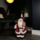 40cm Red Standing Santa Claus Indoor Decoration with Present and Green Sack