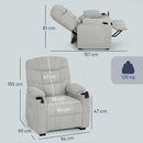 HOMCOM Electric Massage Recliner Armchair With Heat, Reclining Chair, Grey