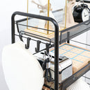HOMCOM 5 Tier Utility Rolling Cart With Removable Mesh Baskets, Black