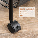 HOMCOM 5 Tier Utility Rolling Cart With Removable Mesh Baskets, Black