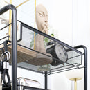 HOMCOM 5 Tier Utility Rolling Cart With Removable Mesh Baskets, Black