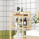 HOMCOM 5-Tier Bamboo Bathroom Storage Shelf with Adjustable Rack