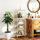 HOMCOM 5-Tier Bamboo Bathroom Storage Shelf with Adjustable Rack