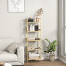 HOMCOM 5-Tier Bamboo Bathroom Storage Shelf with Adjustable Rack
