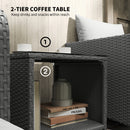 Outsunny Wicker Patio Conversation Set With 2 Armchairs And 6 Cushions