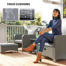 Outsunny Wicker Patio Conversation Set With 2 Armchairs And 6 Cushions