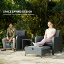 Outsunny Wicker Patio Conversation Set With 2 Armchairs And 6 Cushions