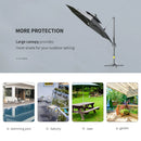 Outsunny Cantilever Banana Parasol with Solar Lights 3m - Dark Grey