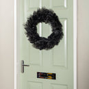 50cm Plain Black Tipped Hanging Christmas & Halloween Artificial Wreath