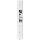 HOMCOM Tall Bathroom Cabinet with Drawer and Adjustable Shelves, White