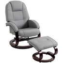 HOMCOM Recliner Chair With Footstool, Swivel Recliner Armchair, Grey